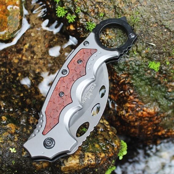 Dao Phượt Gấp karambit X52 Báng Gỗ