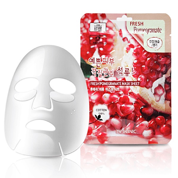 Combo 10 Gói Mặt Nạ Chiết Xuất Lựu 3W Clinic Fresh Pomeranate Mask Sheet (23ml x 10)