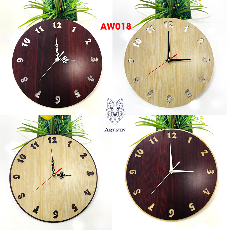 AW018- Đồng Hồ Gỗ Treo Tường – Décor Trang Trí Xinh Xắn
