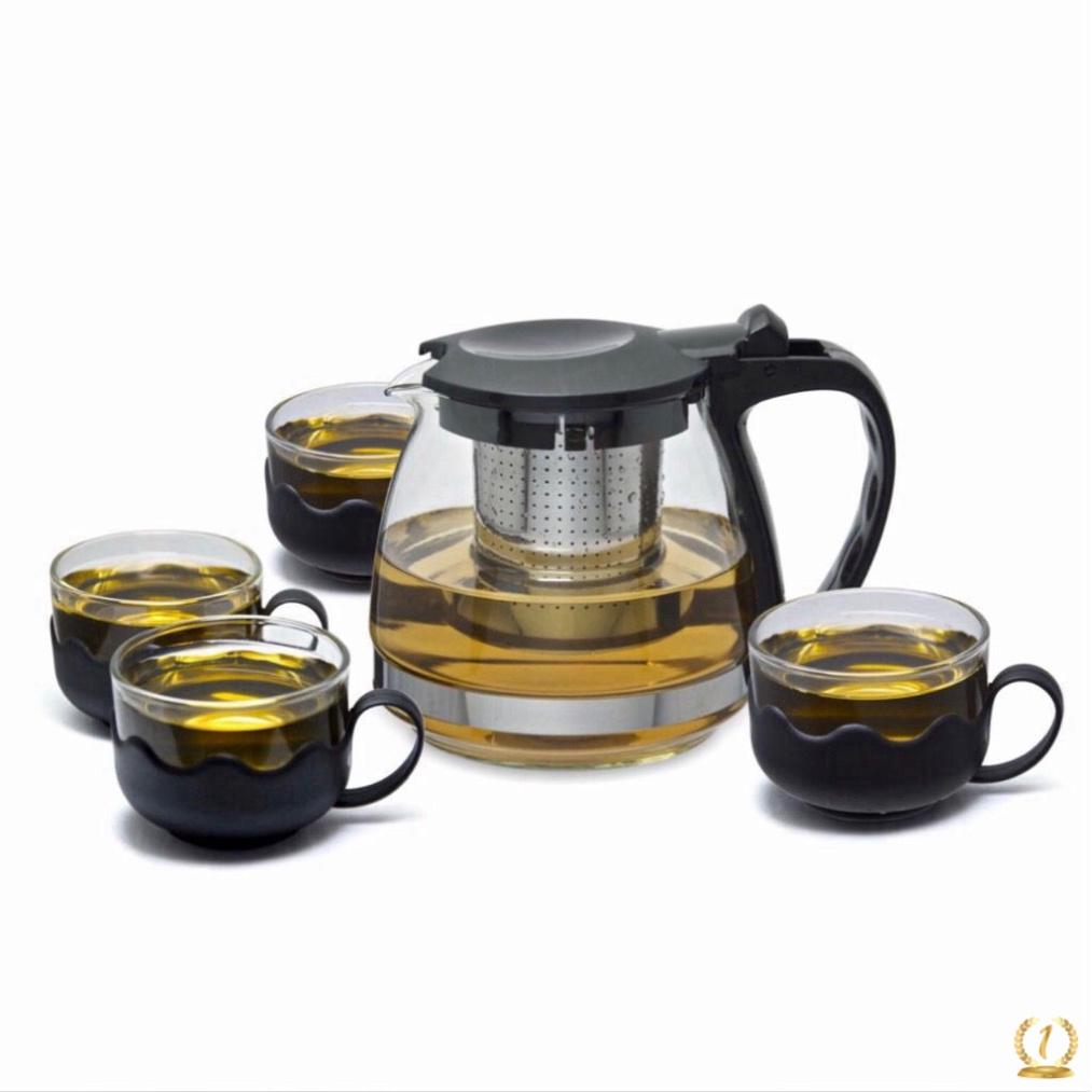 Bộ Ấm Pha Trà Thủy Tinh Lưới Lọc Inox Hàng Đẹp