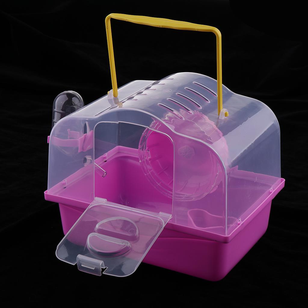 Portable Carrier Hamster Carry Case Cage with Water Bottle Outdoor