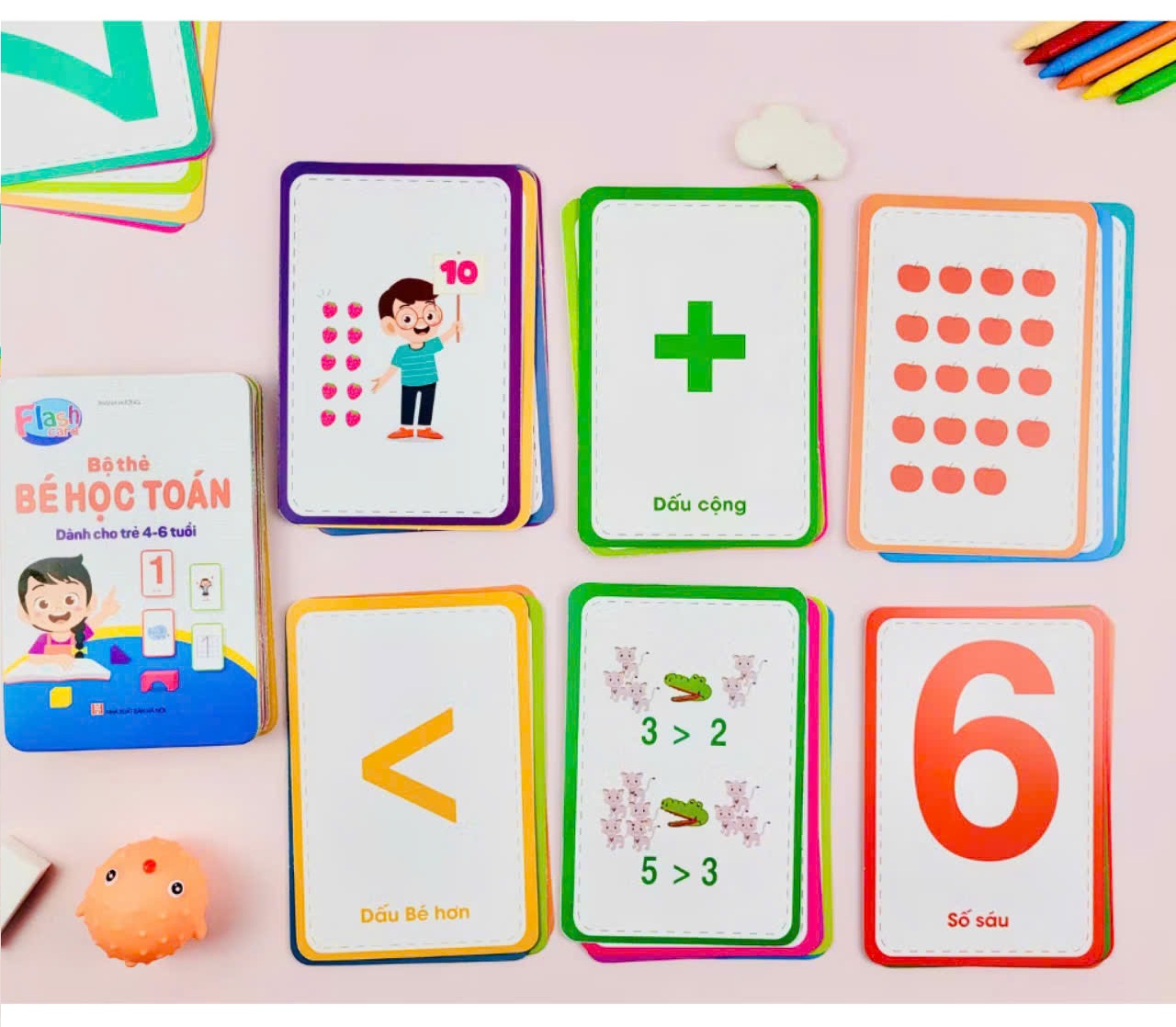 Flashcard - Bộ Thẻ Bé Học Toán - Dành Cho Trẻ 4 - 6 Tuổi