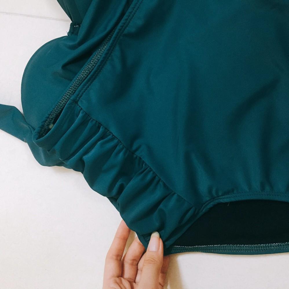 Bikini, đồ bơi 2 mảnh áo crop dây dày mix quần nhún lưng cao 2