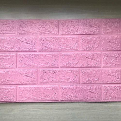 Giấy /Xốp Dán Tường Giả Gạch 3D MÀU HỒNG NHẠT- Giá Rẻ- Đa Dạng Tạo Không Gian Sống Sang Trọng Sach Sẽ-