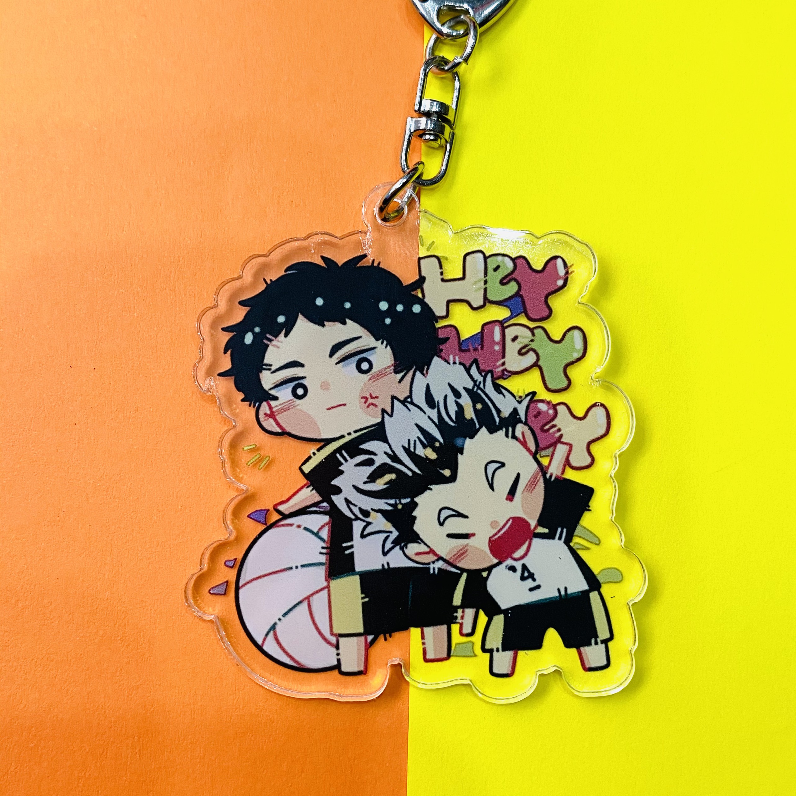 ( Mica trong acrylic ) Móc khóa Haikyuu!! Vua bóng chuyền ver couples quà tặng xinh xắn dễ thương chibi anime (MẪU GIAO NGẪU NHIÊN)