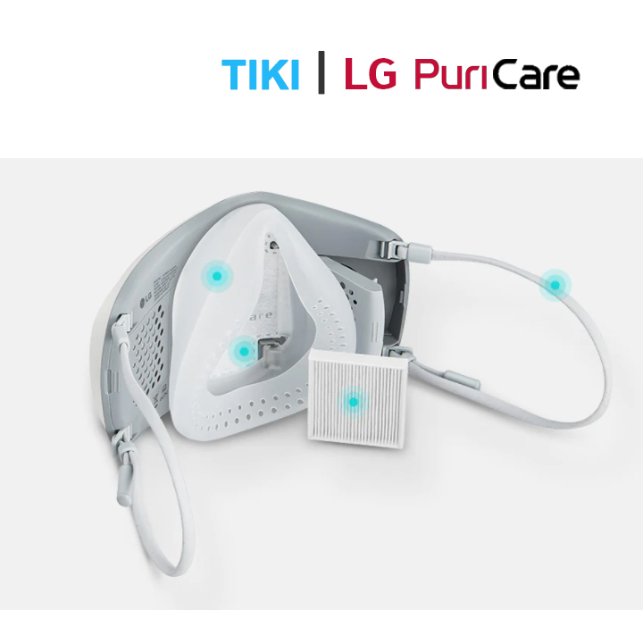 Khẩu trang lọc khí LG PuriCare thế hệ 2 [MÀU TRẮNG] lọc bụi mịn 2.5 PM AP551AWFA Hàng chính hãng / Hàng nhập khẩu