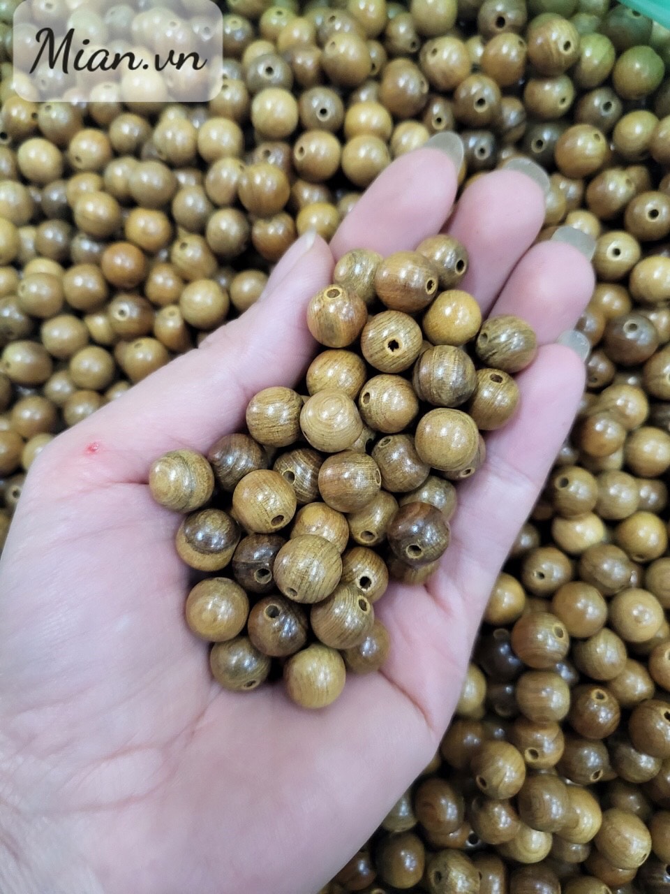 500Gr Hạt Gỗ Bách Xanh Hạt 16ly - Xâu Chuỗi , Tràng , Vòng Tay Mang May Mắn - Tài Lộc - Bình An