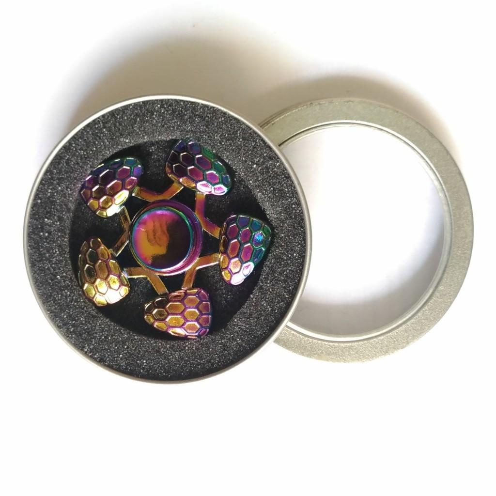 Con quay tổ ong 5 cánh 7 màu - Rainbow Hive Spinner - Fidget Spinner