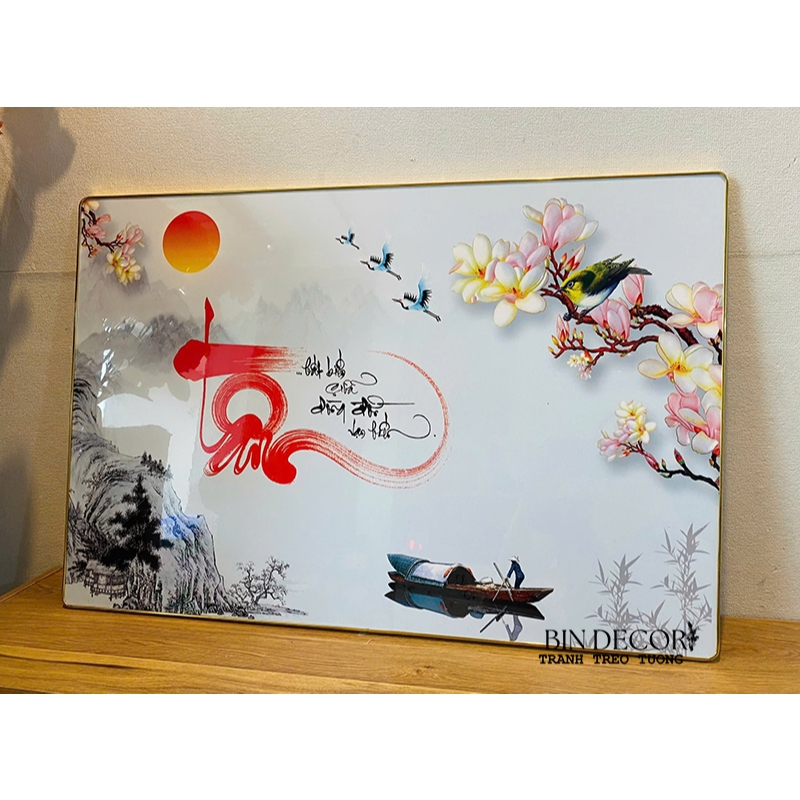 (ẢNH THẬT) TRANH TREO TƯỜNG CHỮ TÂM KÈM ĐINH TREO