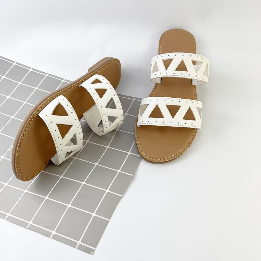 Dép lê nữ thời trang đẹp kiểu dáng sandal đi biển quai ngang đế bệt cao cấp chính hãng S065