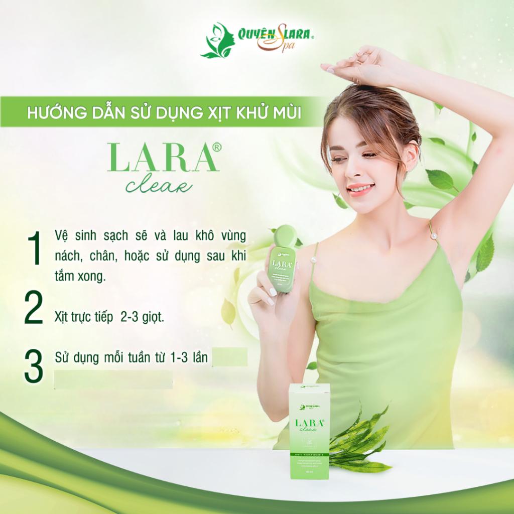 COMBO Xịt Khử Mùi Hôi Nách DEORA CLEAR 50ml & LARA CLEAR 40ml, Khử Mùi Toàn Thân, Ngăn Tiết Mồ Hôi