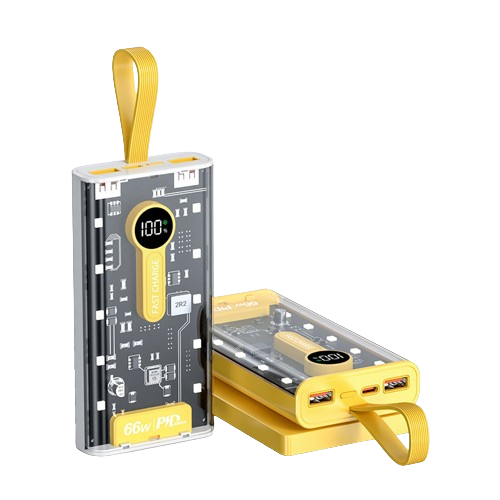 Pin,Sạc Dự Phòng HXSJ QT158 20000 mah Thiết Kế Trong Suốt, Tích Hợp Đèn Ngủ,Hỗ Trợ Sạc Nhanh, Pin dự phòng 120W - Hàng chính hãng
