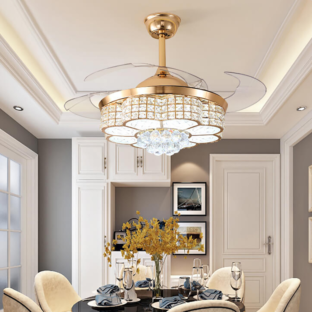 Quạt trần đèn pha lê - HL-FAN008