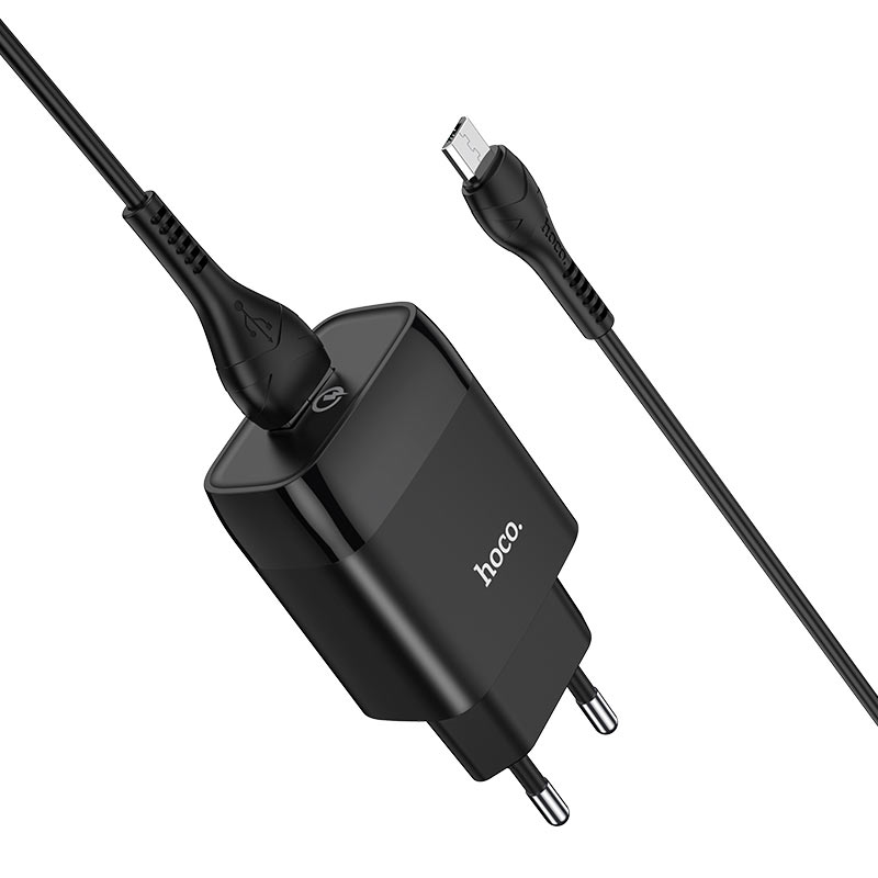 Bộ sạc nhanh 18W Hoco C72Q chuôi tròn chất liệu cao cấp kèm dây sạc Micro dài 1M cho Android - Hàng chính hãng