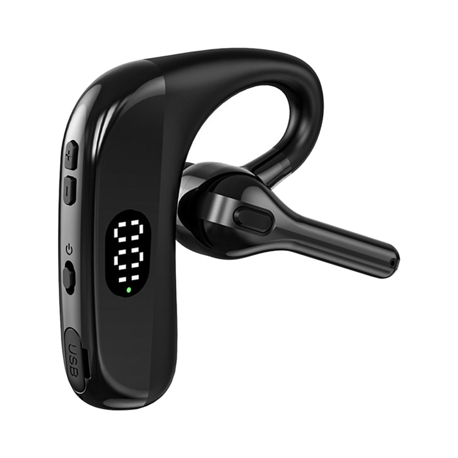 Waterproof Bluetooth Headset Ear Hook LED Display Calling for Business