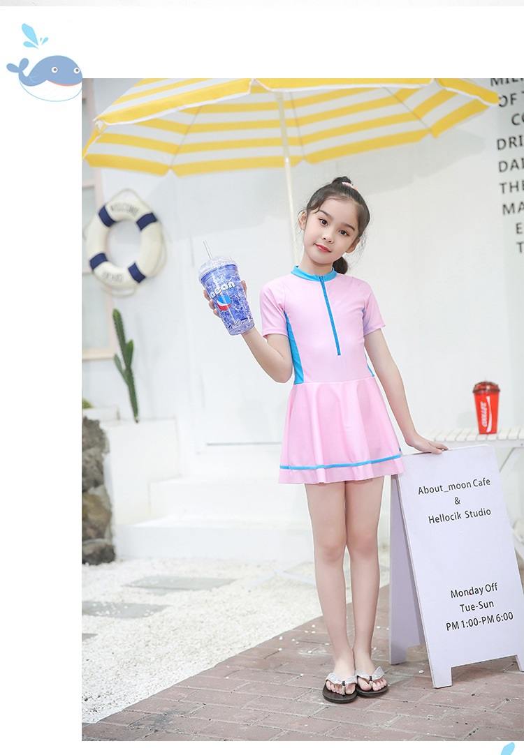 Đồ Bơi Bé Gái Kiểu Áo Váy Bơi Tay Ngắn, Nhiều Màu , Màu Sắc Đẹp Chất Liệu Vải Cao Cấp mã 302016