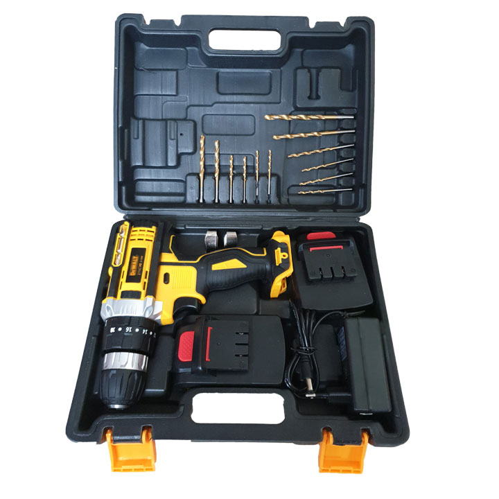 Bộ máy khoan pin 26V 3 chế độ khoan tường, khoan sắt, bắt vít kèm 13 mũi khoan