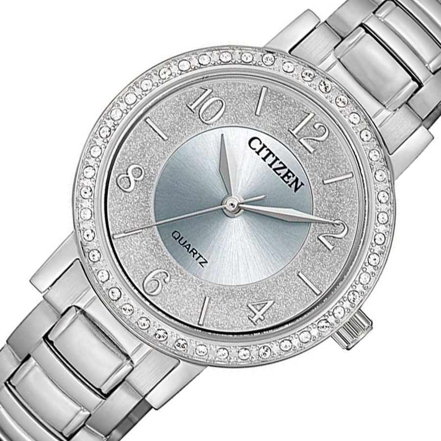 Đồng Hồ Nữ Citizen Đính Đá Swarovski Dây Thép Không Gỉ EL3040-55L - Mặt Xanh