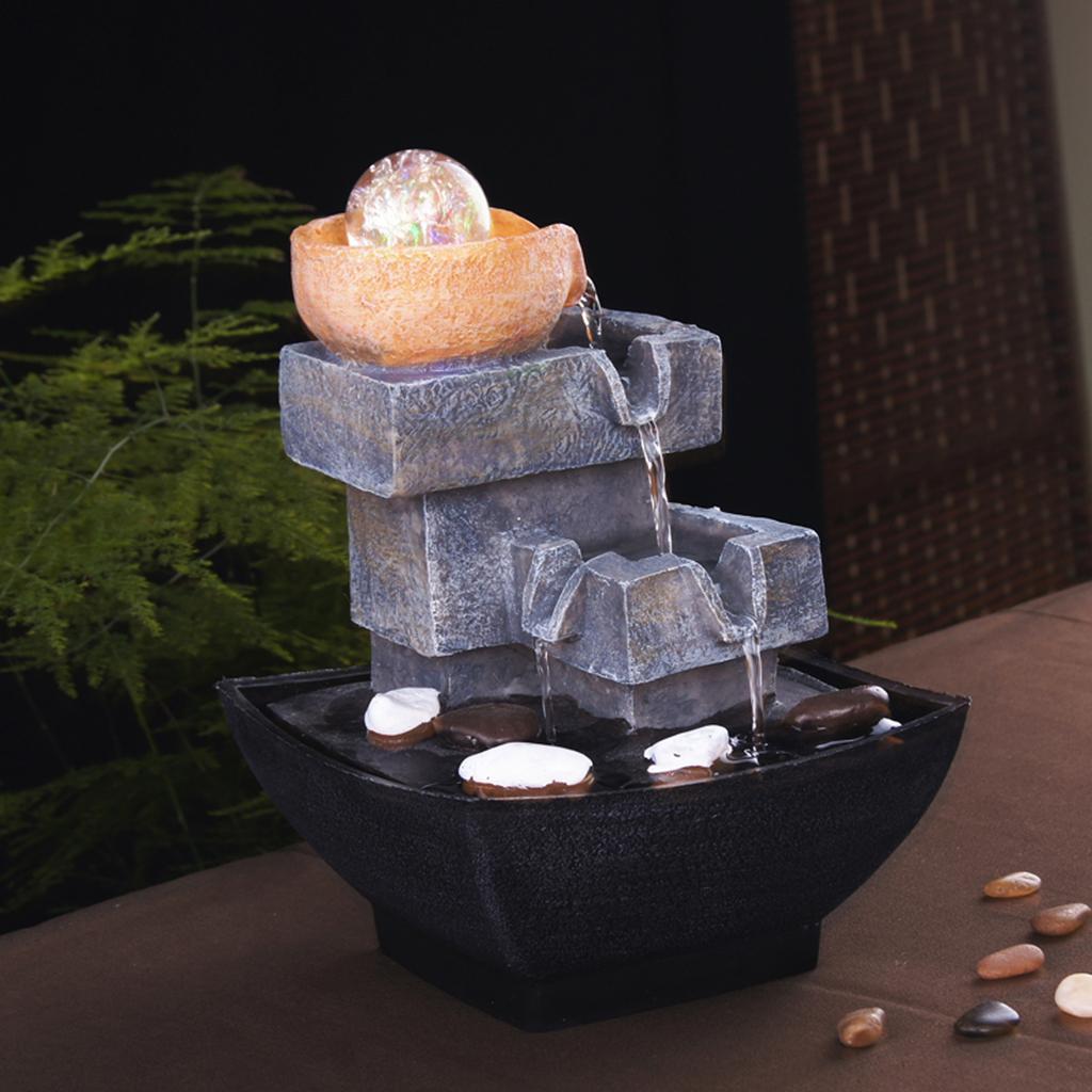 Indoor Feng Shui Tabletop Fountain Ornaments Relaxing Home Office Decor
