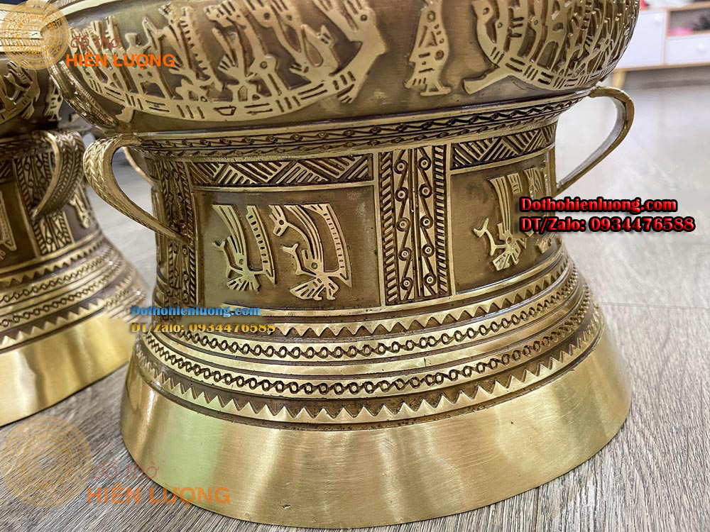 Quả Trống Đồng Đường Kính 25cm Trang Trí Phòng Khách - Đồ Thờ Hiên Lượng
