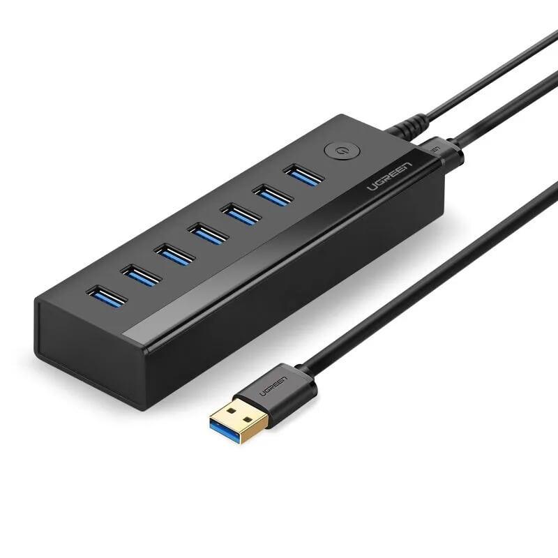 Hình ảnh Ugreen UG40522US219TK Màu Đen Bộ chia HUB USB 3.0 sang 7 USB 3.0 hỗ trợ nguồn cao cấp - HÀNG CHÍNH HÃNG