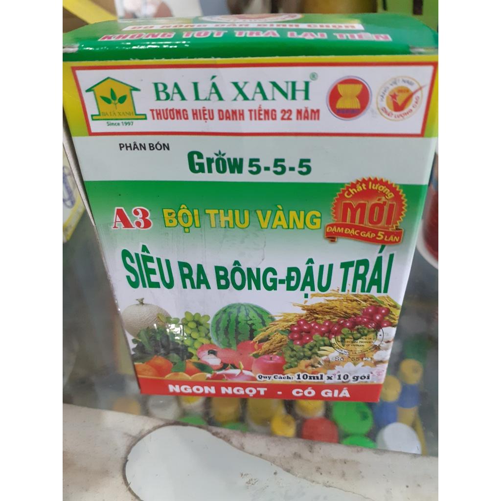 1 hộp 10 gói phân bón lá siêu ra bông - đậu trái grow 555
