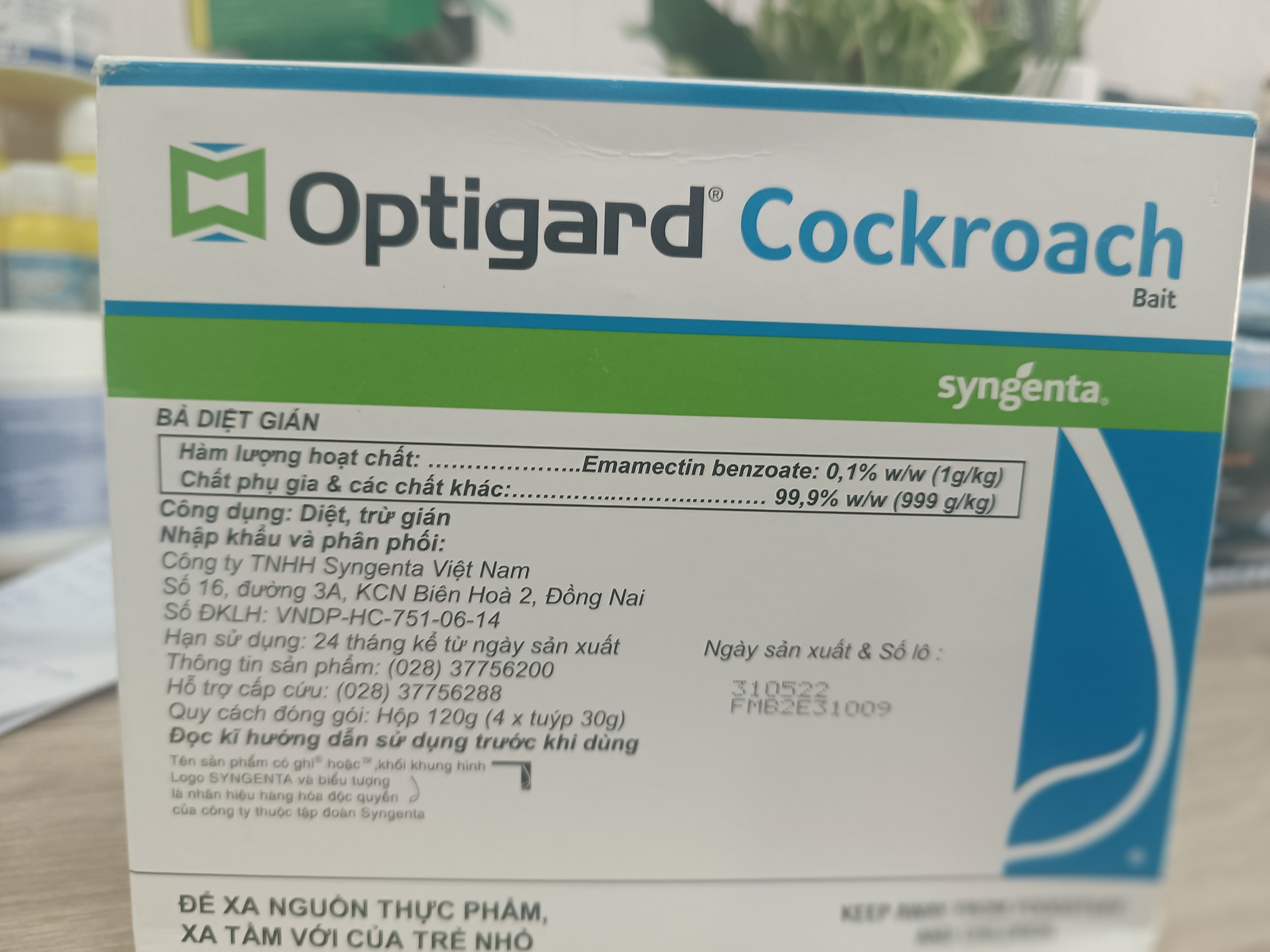 Thuốc diệt Gián OPTIGARD COCKROACH 4 tuýp, an toàn cho trẻ nhỏ