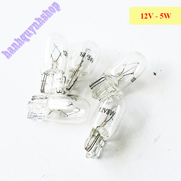 5 Bóng đèn ô tô xe máy T10 12V 5W hoặc 24V 5W sợi tóc