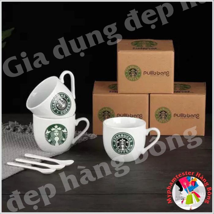 (SIÊU HOT) Cốc sứ starbucks kèm thìa