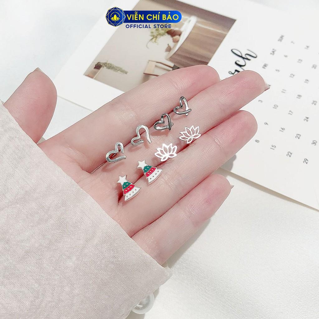 Bông tai bạc nữ chất liệu bạc 925, khuyên tai nữ thời trang phụ kiện trang sức nữ Viễn Chí Bảo
