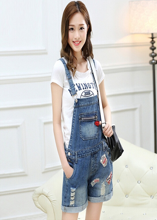 Quần yếm Jeans short