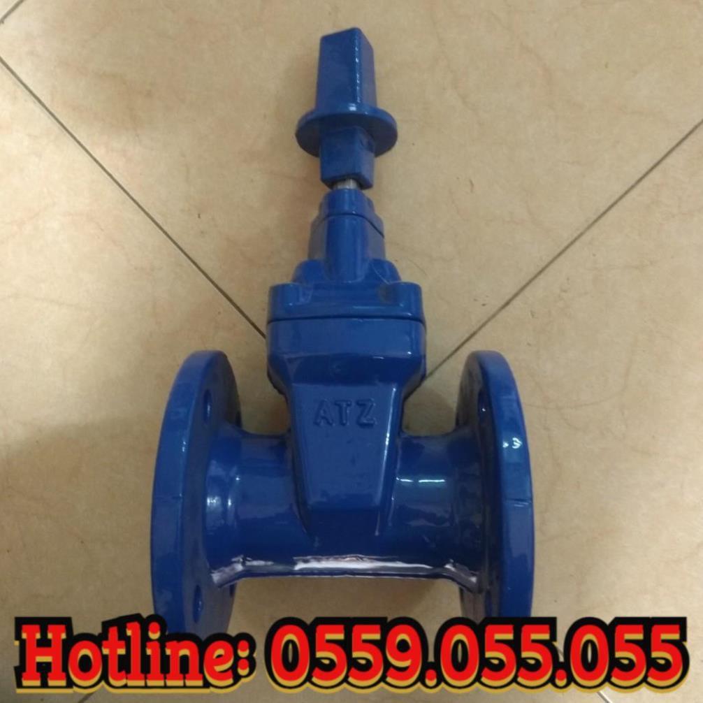 Van cổng mặt bích DN65 ATZ ty chìm lắp chụp, tay quay cánh cao su
