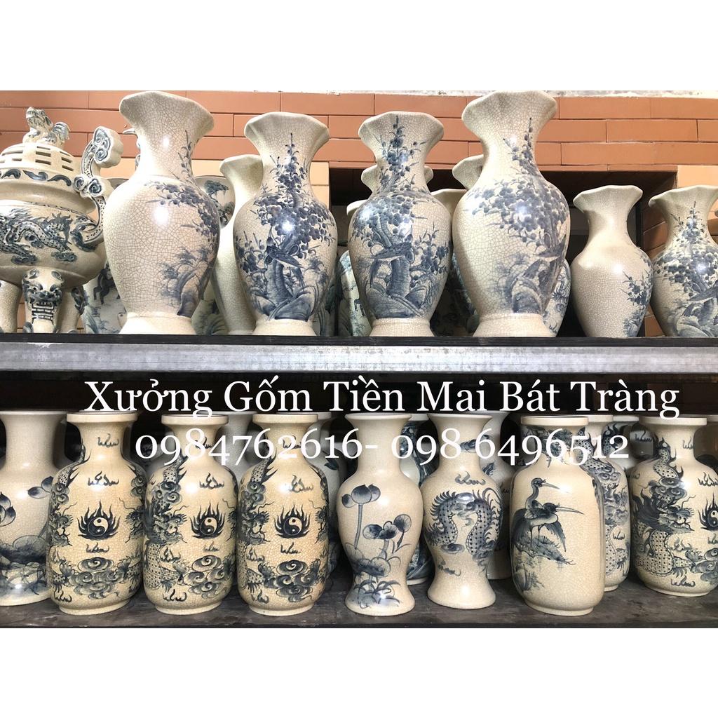 MR01- Bộ đồ thờ Men rạn giả cổ vẽ tay