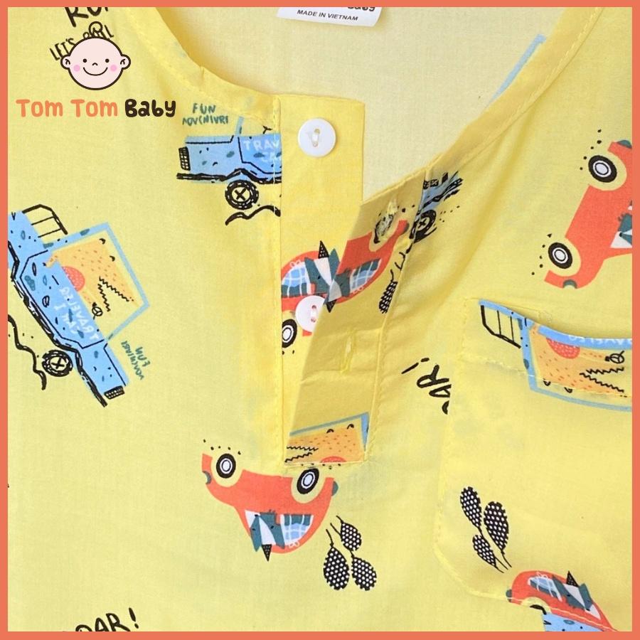 TOLE LANH THIẾT KẾ TOMTOM BABY- Đồ bộ bé trai Tôn, Lanh Tay Ngắn SIZE 3-16 cho bé từ 9-55kg