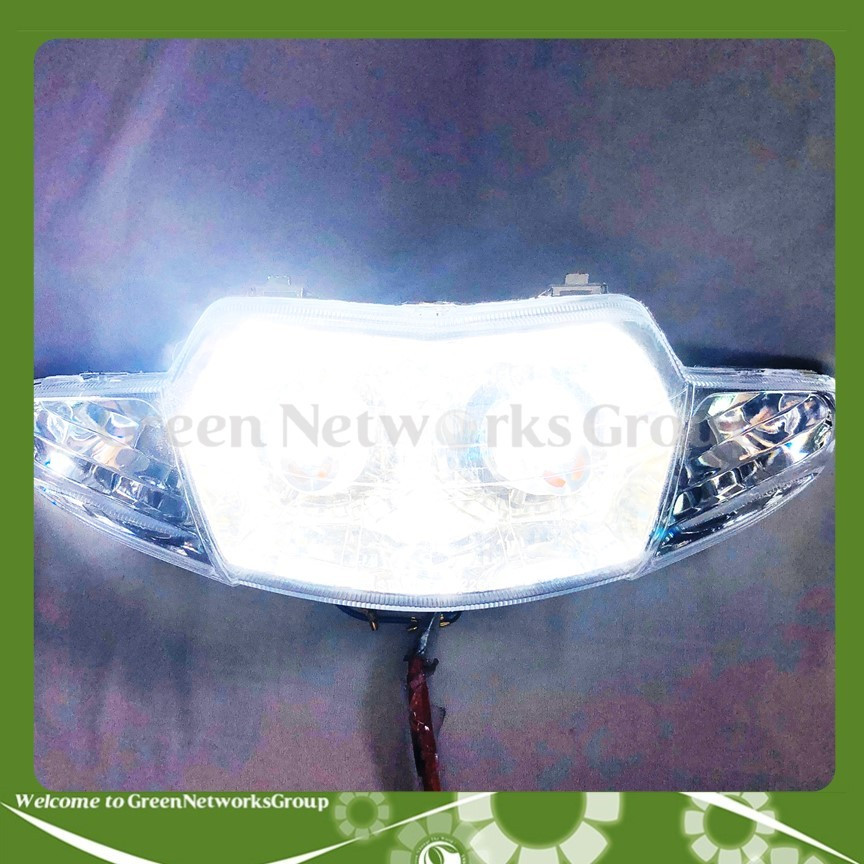 Đầu đèn pha led xe Wave 2002 tích hợp bóng led chính Green Networks Group