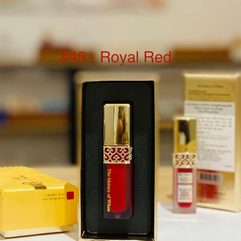 Son Kem Whoo Hoàng Cung Whoo Velvet Liquid Lip Rouge Màu # 45 Đỏ thuần