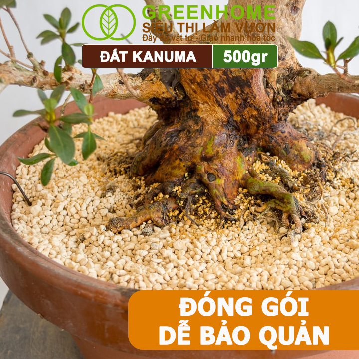 Đất Trồng Cây Kanuma Greenhome, Bao 500gr, Giá Thể Nhiều Khoáng Chất, Trồng Sen Đá, Bonsai