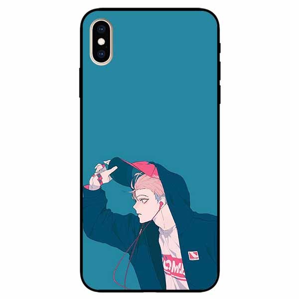 Ốp lưng dành cho Iphone X / Xs mẫu Cậu Bé Tai Nghe Đỏ