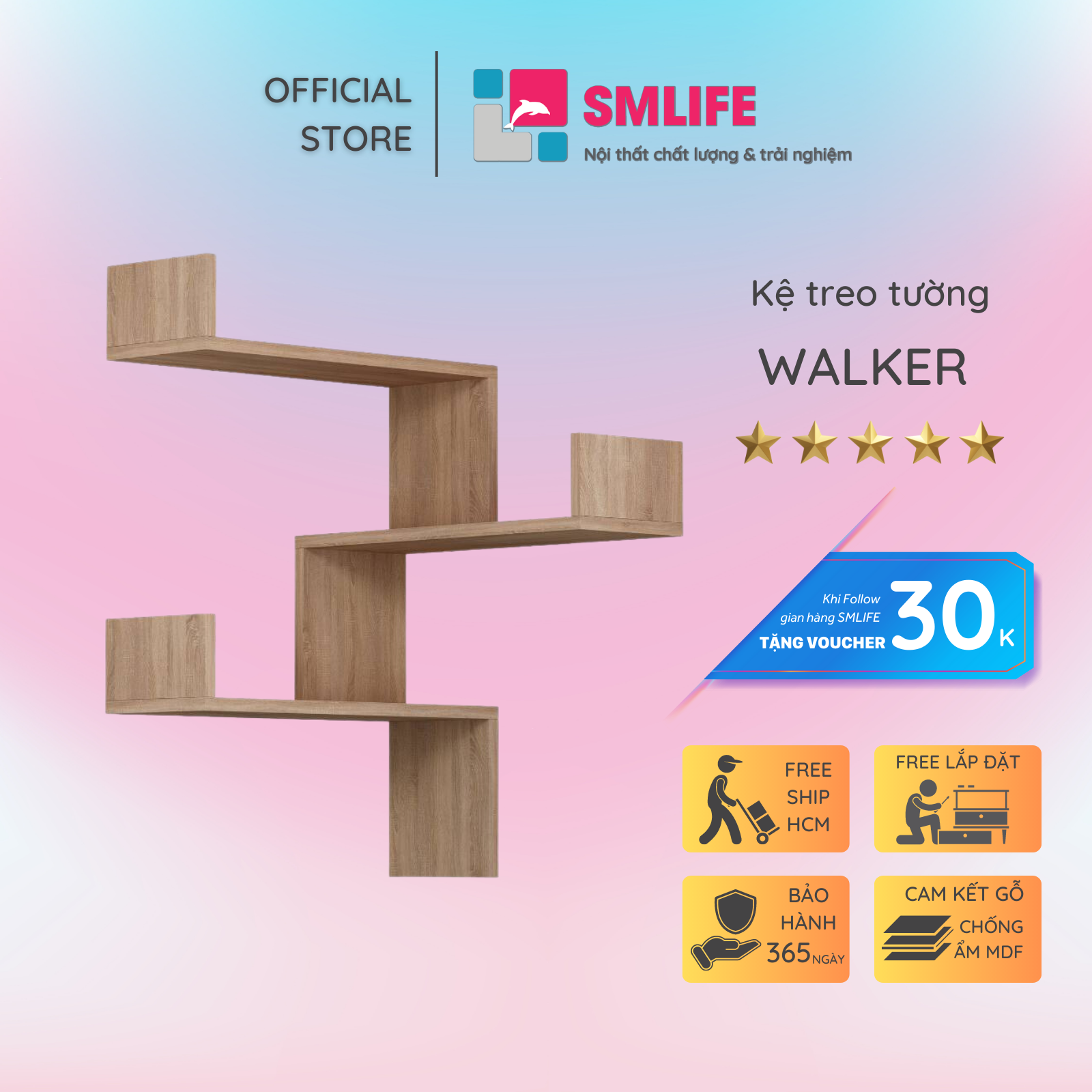 Kệ trang trí mini tiện dụng SMLIFE Walker