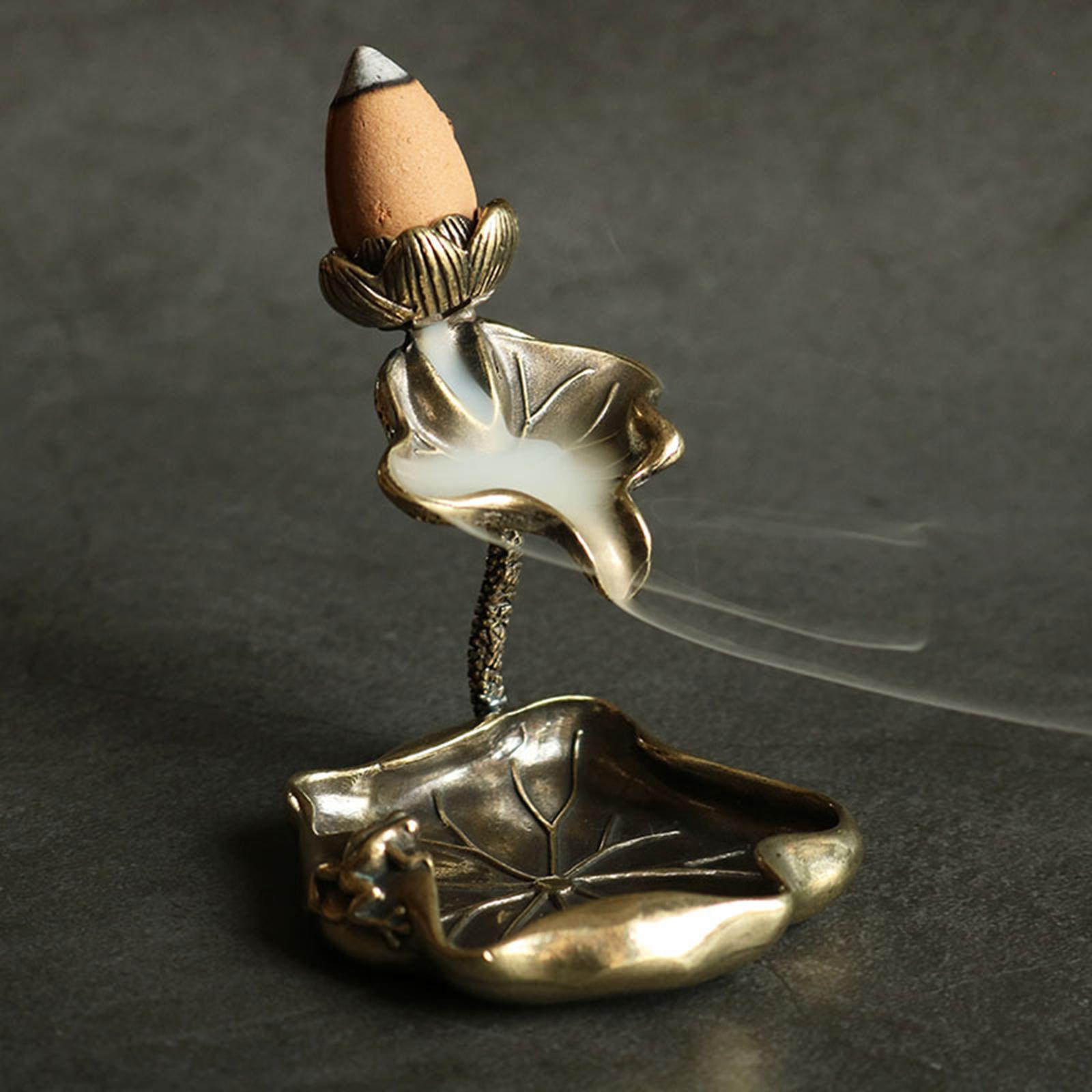 1 Piece Holder Pond Lotus Leaf Brass Antique Decor Reflux for Home