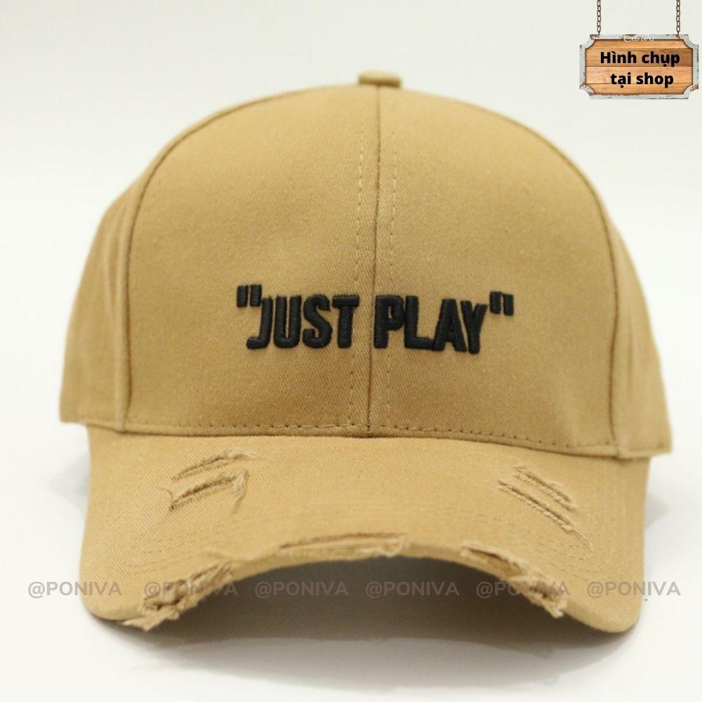Mũ Lưỡi Trai ️ Nón Kết Thêu Chữ "JUST PLAY" Cực Ngầu Chất Kaki Cao Cấp Form Unisex Mẫu Hot Trend 2022