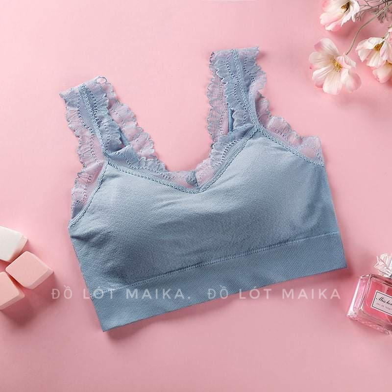 Áo lót nữ Croptop - Áo Bra nữ thể thao viền ren siêu mát- BRA918