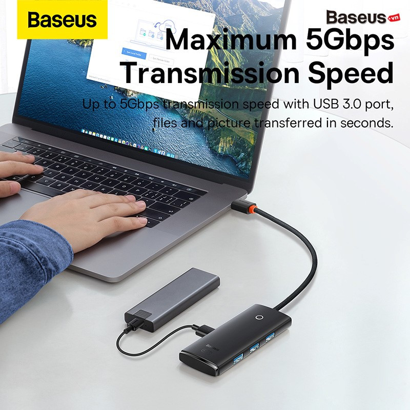 Hub Mở Rộng Kết Nối Baseus Lite Series USB/ Type C to USB 3.0 - hàng chính hãng