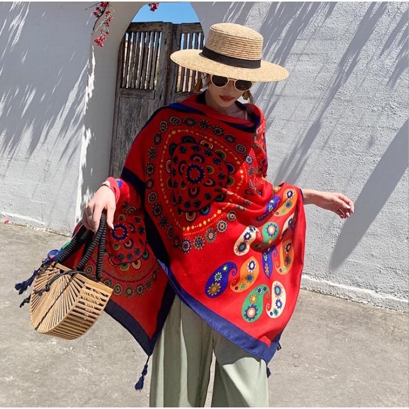 Khăn choàng BOHO đa năng hoạ tiết thổ cẩm chất đẹp mềm mịn (BH1