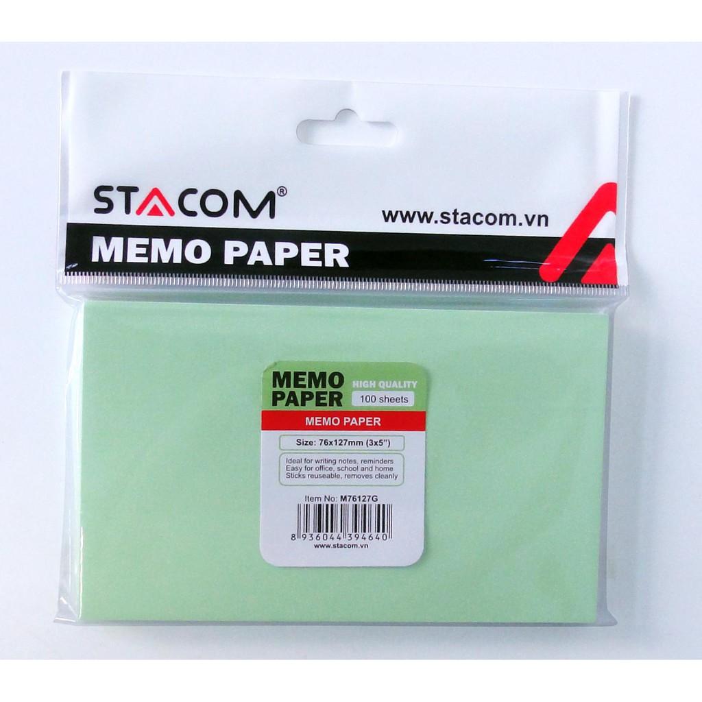 Giấy note nhiều màu STACOM - M76127G (XANH LÁ)