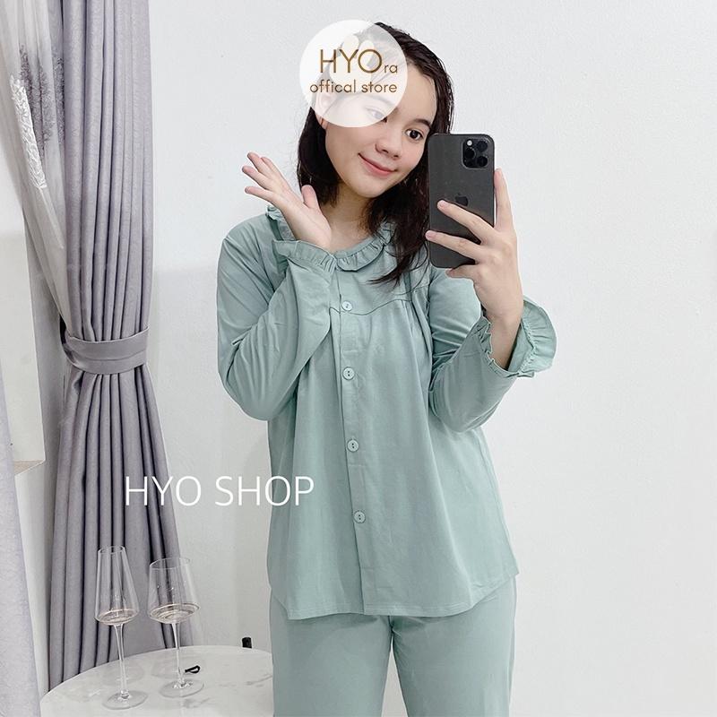 Bộ bầu sau sinh mặc ở nhà thu đông Cotton mềm có khóa ngực cho con bú