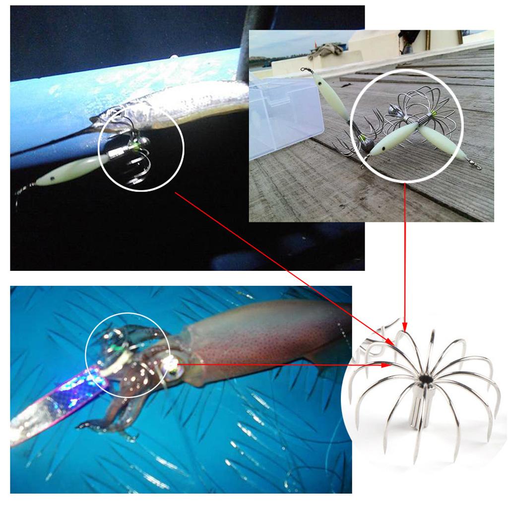 10pcs Sea Fishing Squid Hooks Octopus Hook Saltwater Fishing Lure Hard Bait 2.8cm/3.5cm/4.0cm/ 4.5cm