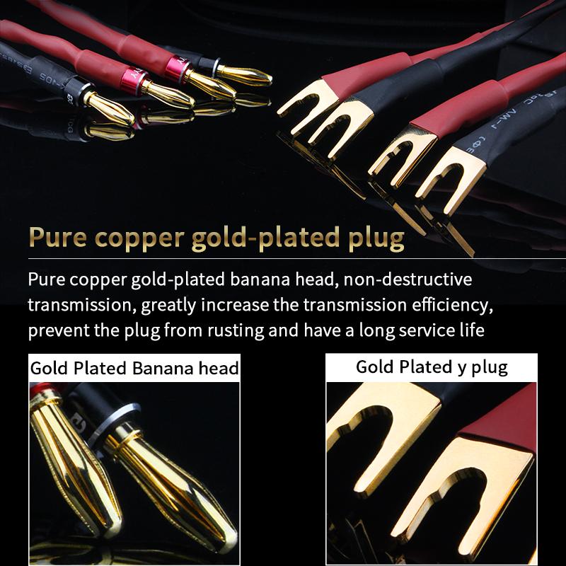 Một cặp YYTCG Hifi Audio Loa Cáp chất lượng cao chất lượng cao nguyên chất DIY Dây loa với chuối plug y plug