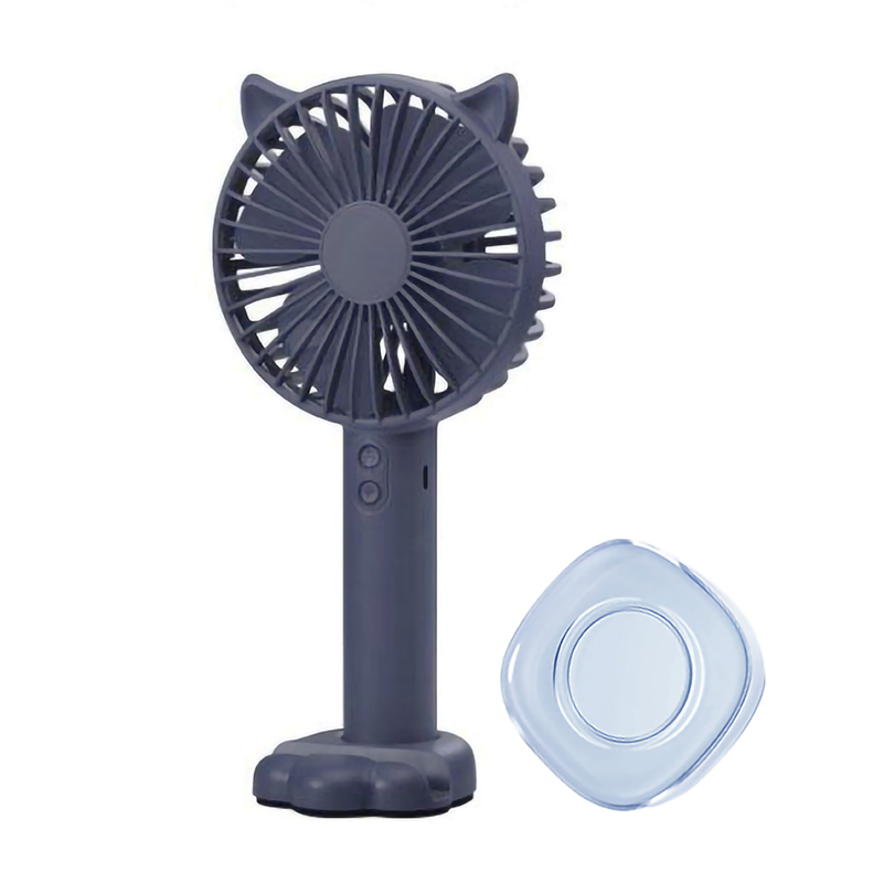 [Tặng Gel Pad] Quạt mini cầm tay tiện dụng handy fan 3 tốc độ gió tai mèo cao cấp có đèn, giá đỡ điện thoại, giao màu ngẫu nhiên