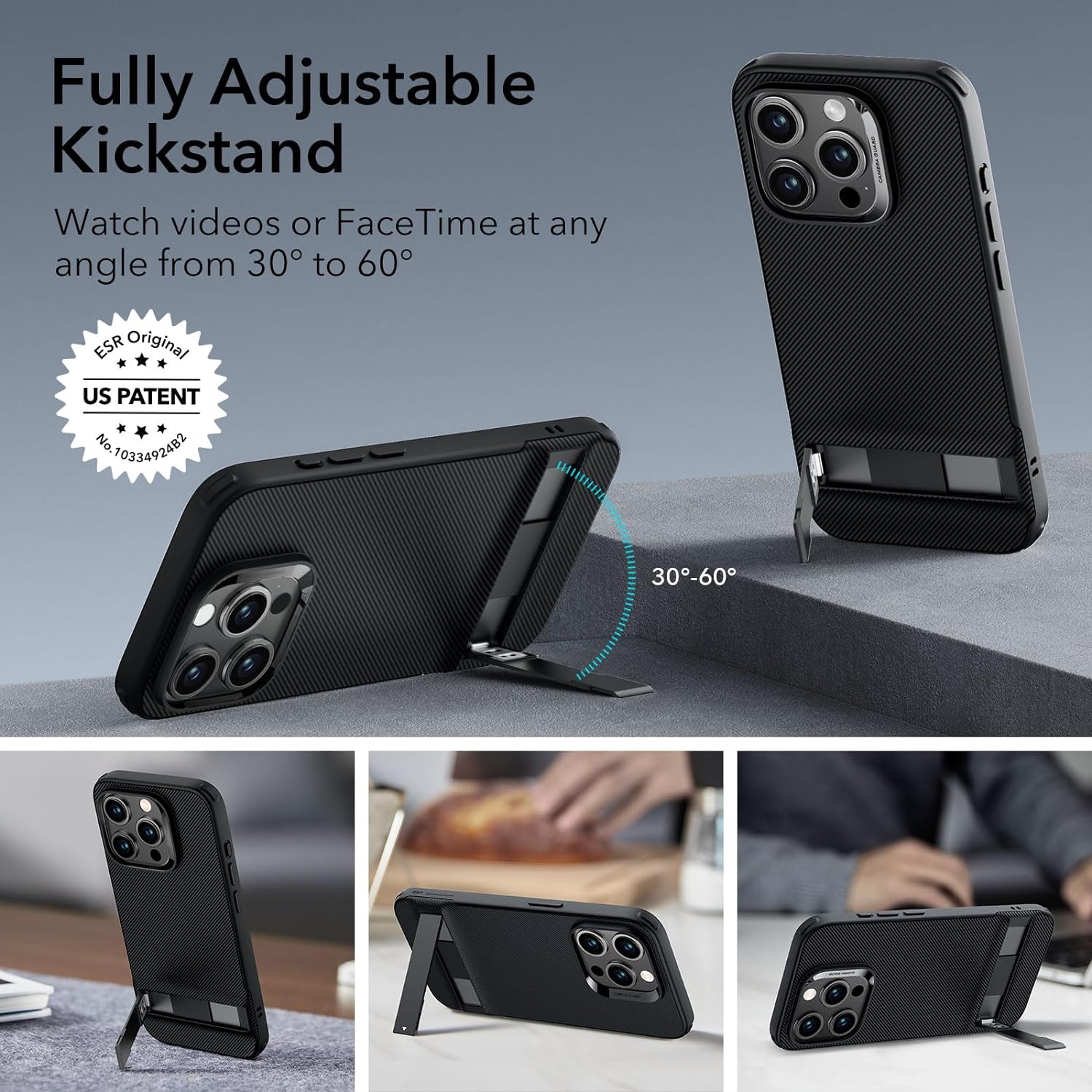 Ốp Lưng cho iPhone 15 Pro Max ESR Boost Kickstand Phone Case - Hàng Chính Hãng